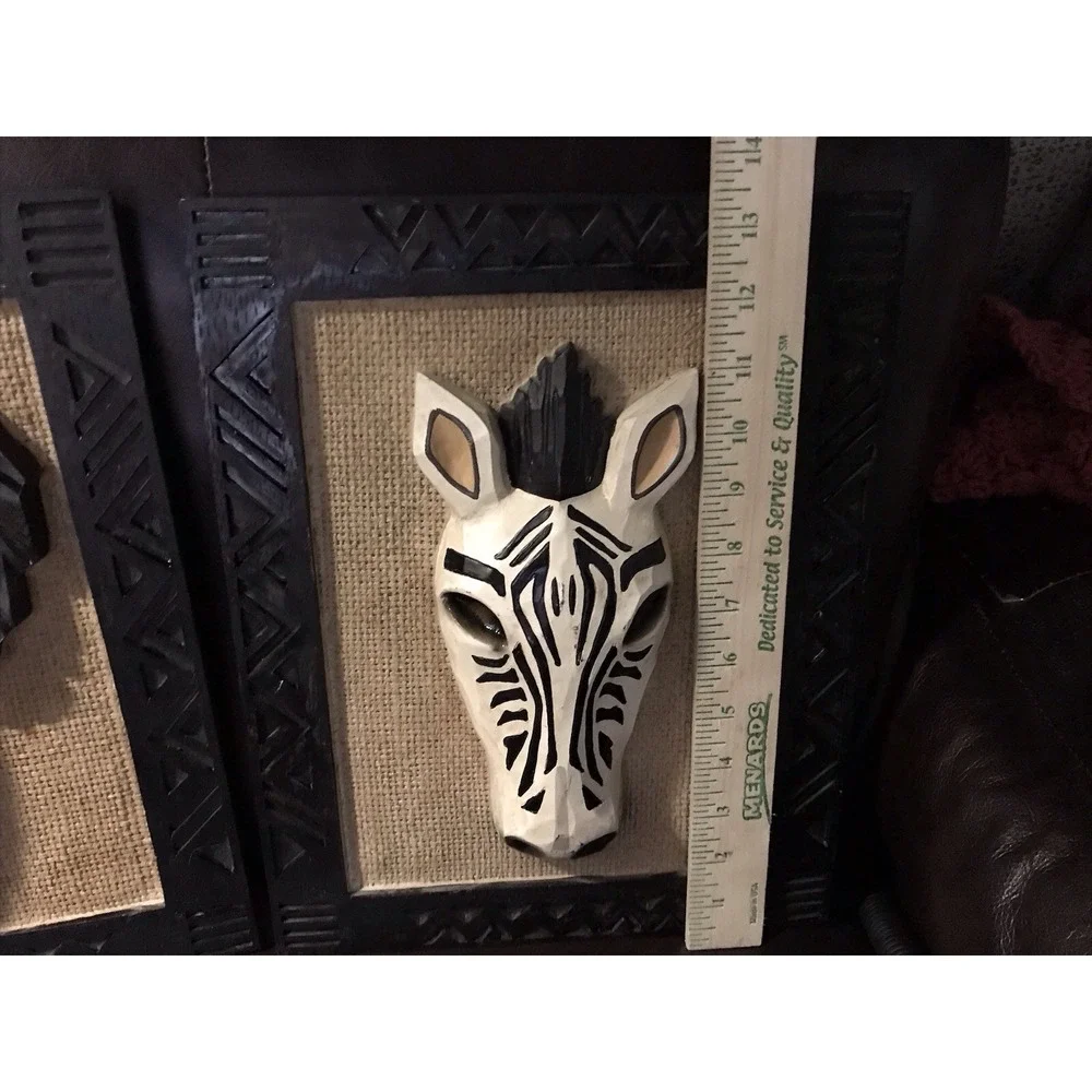 3D Elephant Zebra Wood‎ Framed Wall Art African Decorative Art